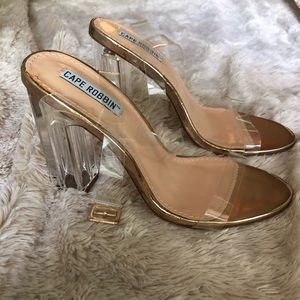 Fashion Nova Rose Gold clear heel